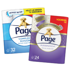 Page compleet schoon of kussenzacht toiletpapier
